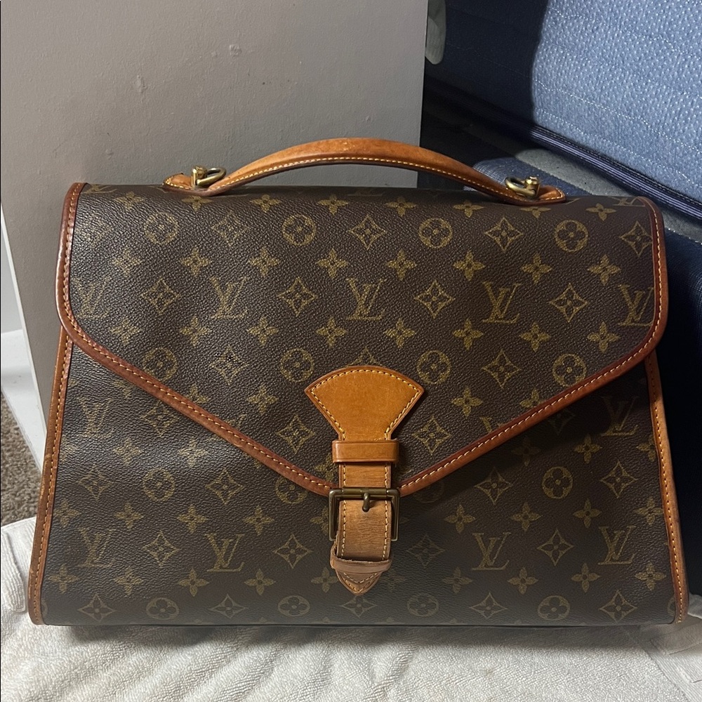 Louis Vuitton Monogram Brown Leather Briefcase